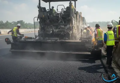 proses pengaspalan jalan tol jakarta